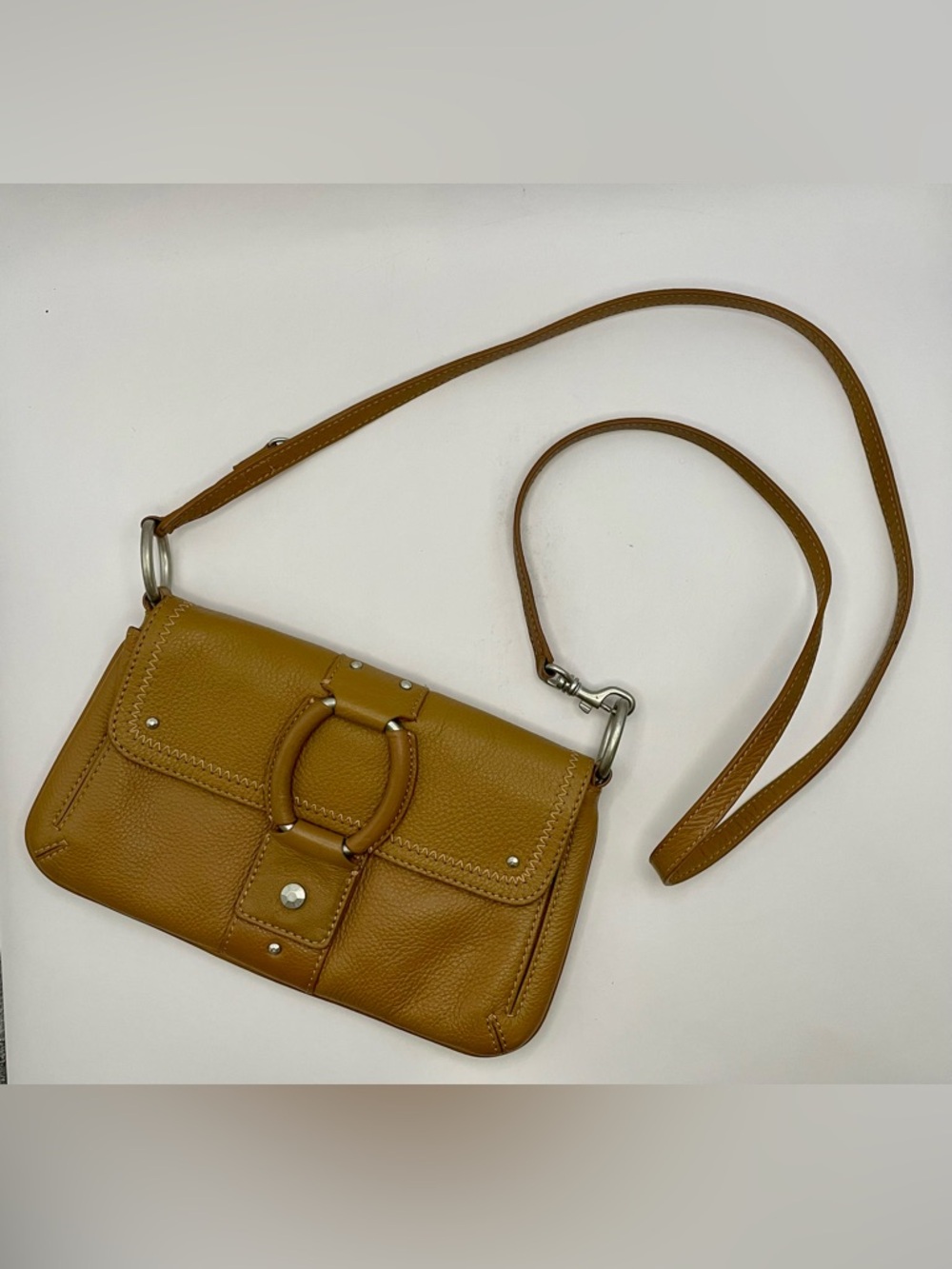Sigrid Olsen Camel Tan Leather Handbag Shoulder Crossbody convertible